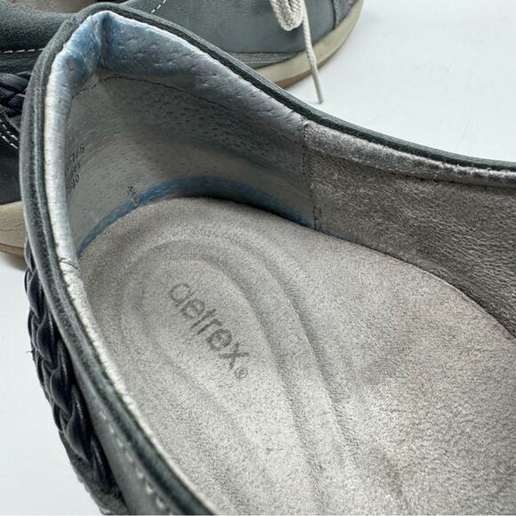 Aetrex Dana Lace Up Leather Oxford In Navy Sz 40 Comfort Coastal Grandma Office - Picture 12 of 12